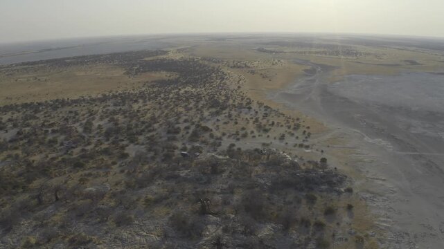 Aerial Above Kubu Island, Botswana