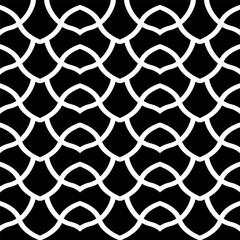 Fototapeta premium Seamless white geometric pattern on black background vector