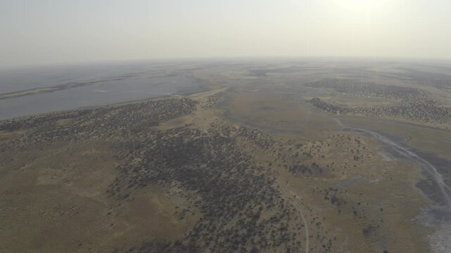 Aerial Above Kubu Island, Botswana