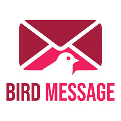 bird message flat minimalist logo design
