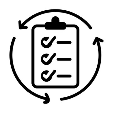 Recurring Tasks Icon - Solid Black