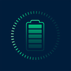 fully charged wireless battery level indicator bar design