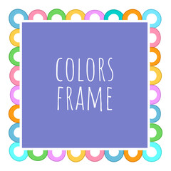decorative kids frame with colorful curvy border line