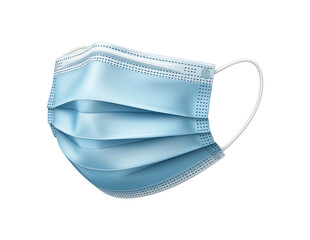 Blue disposable medical face mask for personal protection against viruses and airborne particles