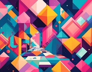 カラフルな幾何学模様