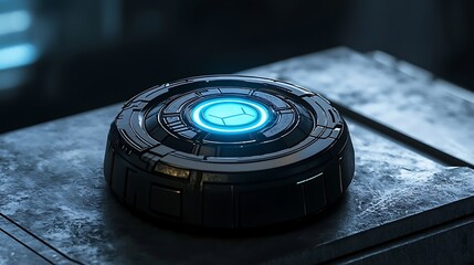 Futuristic device with glowing center