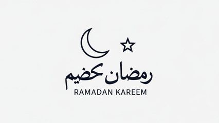 Obraz premium Ramadan Kareem Crescent Moon and Star Islamic Greeting Card Design
