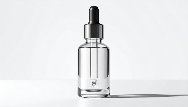 Glass dropper bottle with silver cap