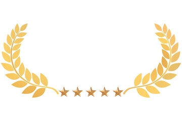 Golden laurel wreath with five stars