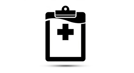 Obraz premium Medical cross symbol on a clipboard, representing healthcare, emergency services, and patient records