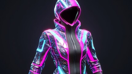 Futuristic holographic jacket design