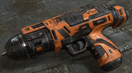 Futuristic orange weapon design