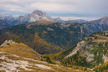 The specular landscape of way to Cadini di Misurina - Tre Cime trail routh, Dolomite, Italy.