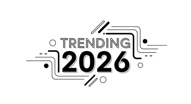 Stylish New Year, 2026, Date. Royalty Free Vector Graphic