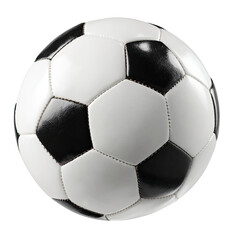 Classic Black and White Soccer Ball Spinning Motion, Studio Lighting Isolated on Transparent Background