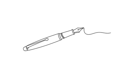 Elegant fountain pen writing smooth lines on paper