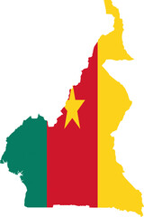Fototapeta premium Cameroon Flag Map Silhouette Vector Illustration