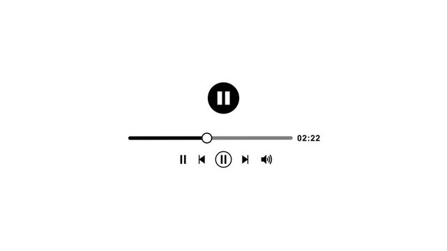 Player interface with pause button progress bar and controls media controls playback controls
