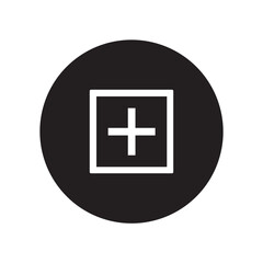 Obraz premium Vector Of Add Plus Rounded Box For UI_Circle Line Icon