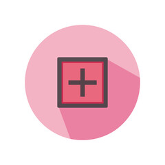 Obraz premium Vector Of Add Plus Rounded Box For UI_Circle Flat Icon