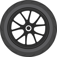 Obraz premium motorcycle tire black side angle