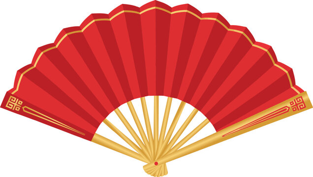 Red Folding Hand Fan