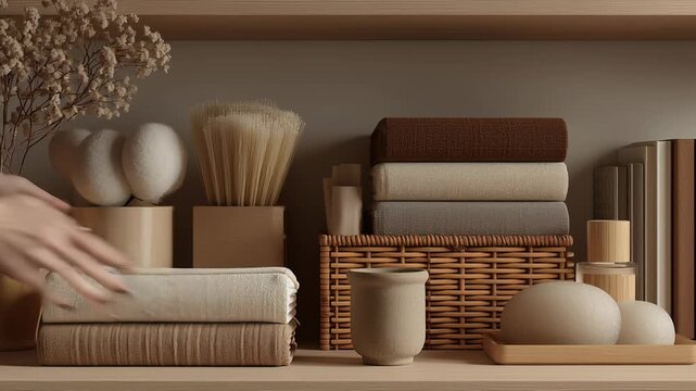 Lifestyle-oriented declutter home storage concept, feeling of reset and simplicity, warm neutral tones, realistic materials and lighting, calm and purposeful living mood, premium editorial photography