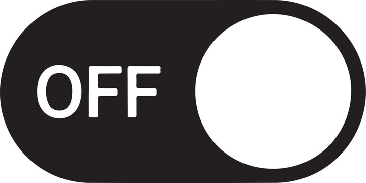 Toggle switch off state silhouette icon for UI and settings controls