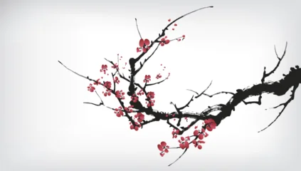 Chinese ink painting of cherry flower © baoyan