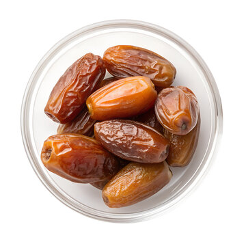Single Deglet Noor Date &ndash; Top-Down Flat Lay PNG, High-Resolution Food Photography