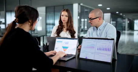 Fototapete Altes Krankenhaus Beelitz Team Of Diverse Analysts Analyze Virtual Customer Data  © Andrey Popov