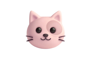 3Dイラストの猫　ピンク