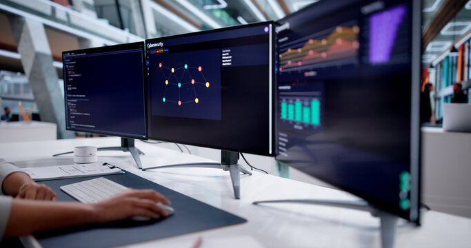 Female Cybersecurity Analyst Investigating Online Attacks