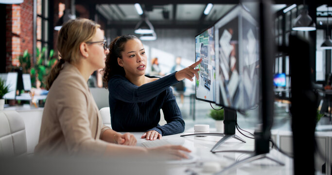 Female GIS Engineer Uses 3D Software