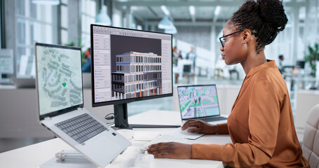 Virtual Construction Site: African American Woman