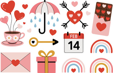 Cute Pink Dessert Vector Set Cupcakes, Candy, and Sweet Treats