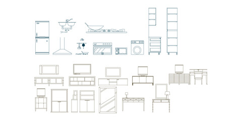 Architectural Drawings, people plan vector interior, living room illustration, top view	