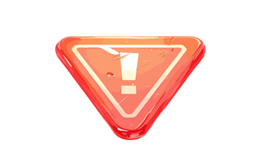 &Iacute;cone de alerta vermelho em forma triangular com ponto de exclama&ccedil;&atilde;o branco, design vetorial moderno.