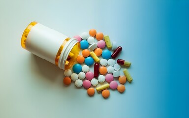 pills and capsules isolated on white background