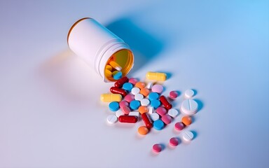 pills on a white background