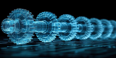 3D Render of Interlocking Gear Mechanism