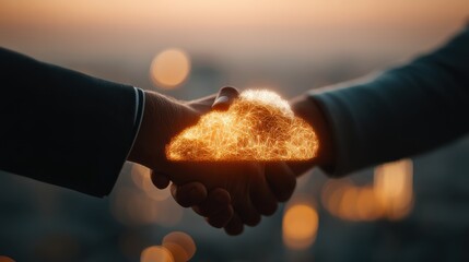 A lawyer and a cloud architect collaborating on a blueprint.