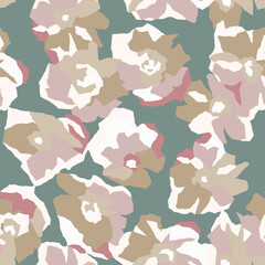 Vector big flower motif seamless repeat pattern