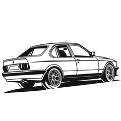 Fototapeta premium Vintage bmw car illustration