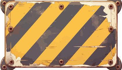 Se&ntilde;al de advertencia de peligro con franjas diagonales amarillas y negras, sobre fondo transparente.