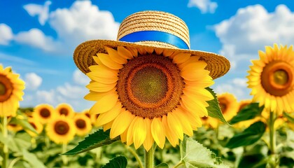 the sunflower in the hat