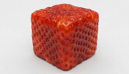 strawberry cube on a light background
