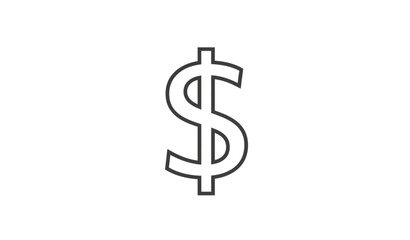 Fototapeta premium US Dollar Sign Outline Icon Premium Money Symbol for Web and Mobile Design