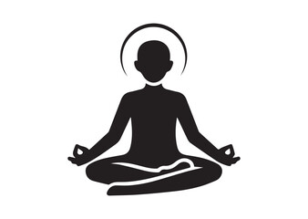 Yoga Meditation Icon, Editable Solid Vector Illustration