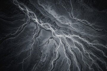 Naklejka premium Aerial View Intricate Braided River Patterns
